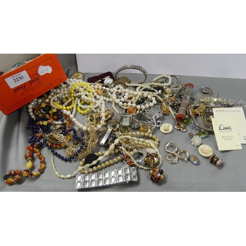 2230 - Box - Assorted Costume Jewellery, Watches etc