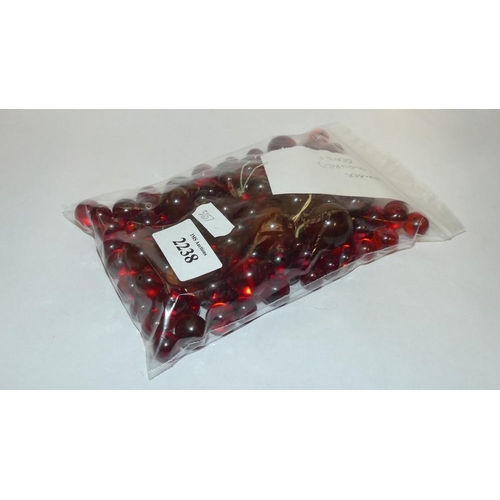 2238 - Bag of Amber Coloured Beads.