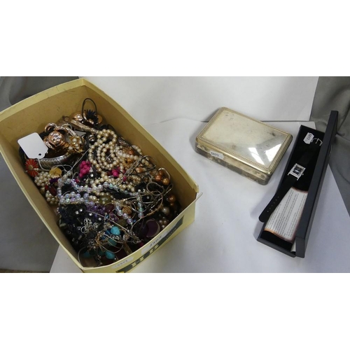 2265 - Box of Assorted Costume Jewellery & Wristwatches.