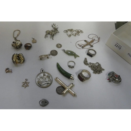 2272 - Box - Silver & White Metal Costume Jewellery.