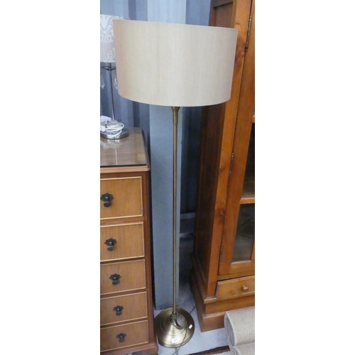 3015 - Brass Standard Lamp & Shade