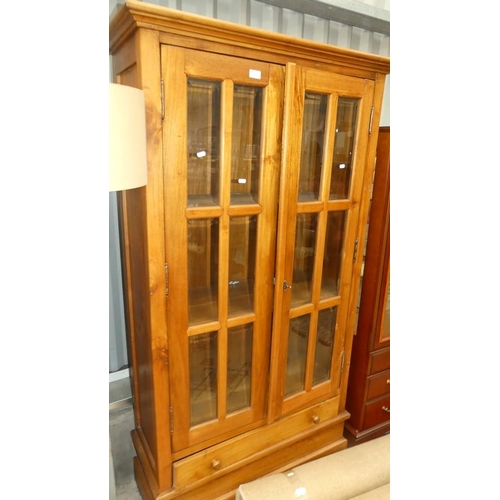 3017 - Hardwood Glass Front Bookcase - as found