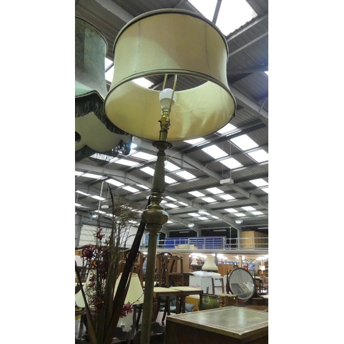 3043 - Modern Brass Standard Lamp & Shade