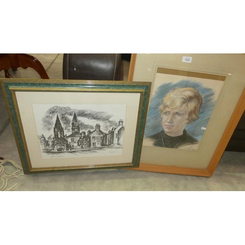 3049 - Pastel Drawing - Portrait & Print Of Falkland.