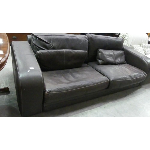 3050 - Italian Brown Leather 3 Seat Sofa by Incanto