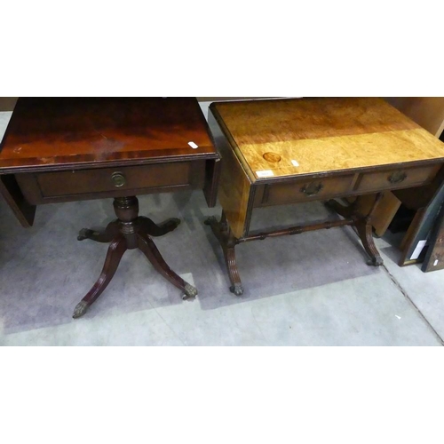 3062 - Walnut & Mahogany Sofa Tables