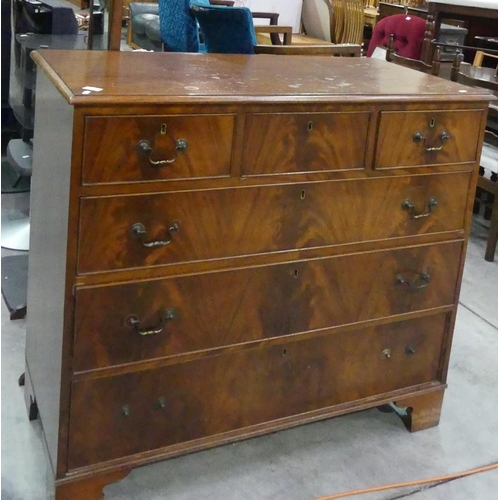 3084 - Victorian Mahogany 3 over 3 Drawer Chest