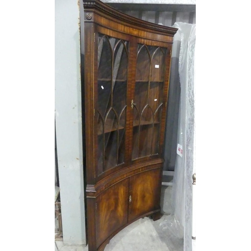 3102 - Inverted Mahogany Corner Cabinet