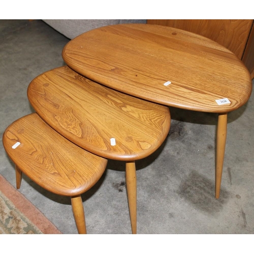 3128 - Ercol 'Pebble' Nest Of 3 Tables