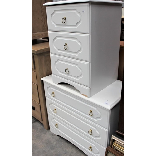 3138 - White Painted 3 Drawer Chest & 3 Drawer Bedside