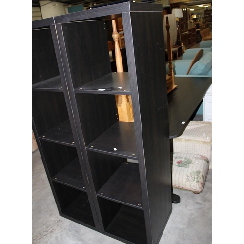 3152 - Black Ash Computer Desk & Pair Of Bookcases