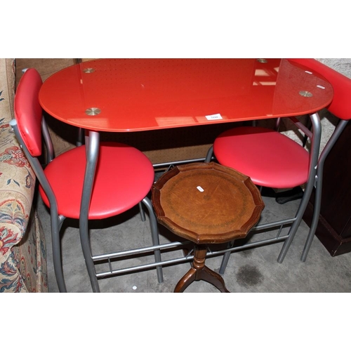 3180 - Bistro Table & 2 Chairs & Mahogany Wine Table