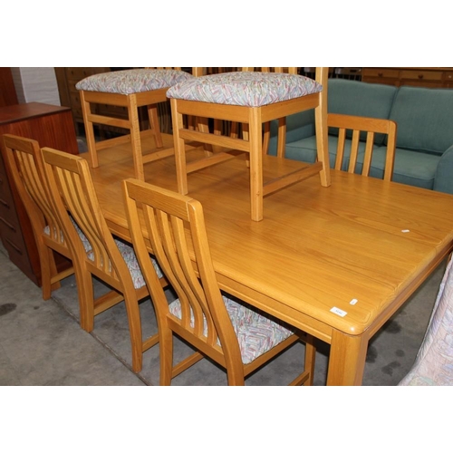 3196 - Light Oak 200cm Dining Table & 8 Chairs