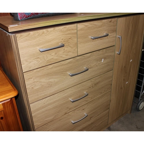 3206 - Limed Oak Combination Chest