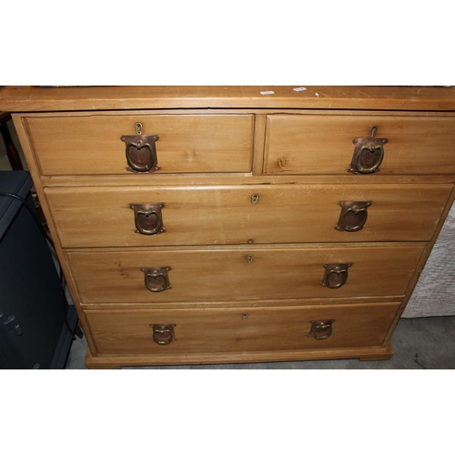 3215 - Victorian Wax Pine 2 Over 3 Drawer Chest