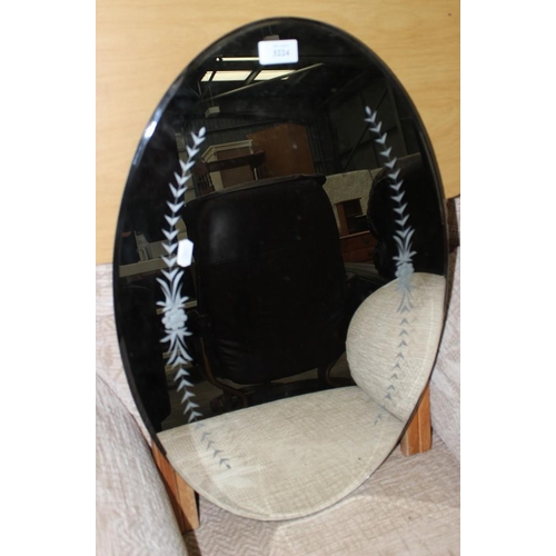 3224 - Bevelled Wall Mirror & Folding Occasional Table