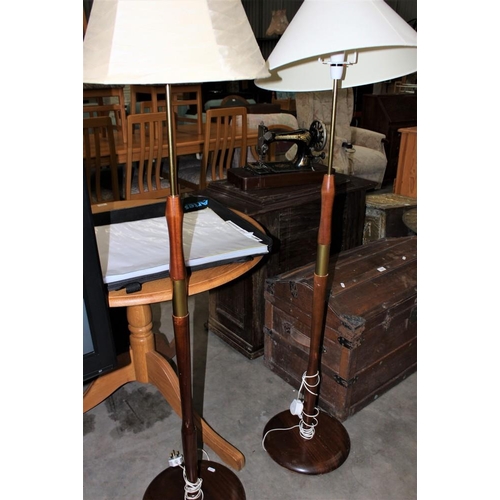 3227 - Pair Of 1970's Teak Standard Lamps