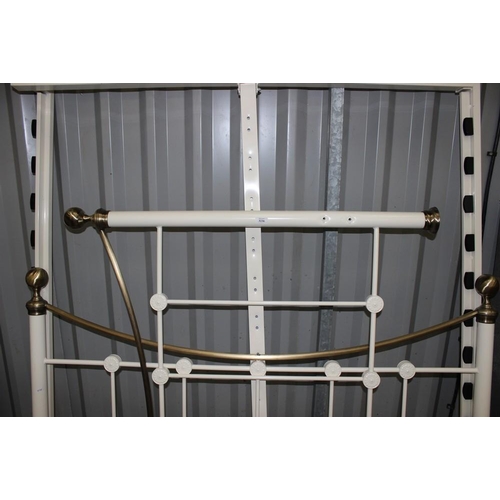 3236 - Double Bed Frame (As Found - missing connecting bolts), has wooden slats.