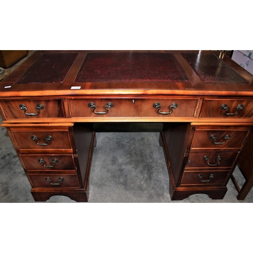 3239 - Mahogany Twin Pedestal Writing Desk