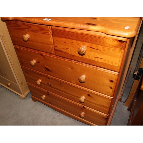 3298 - Pine 2 over 3 Drawer Chest