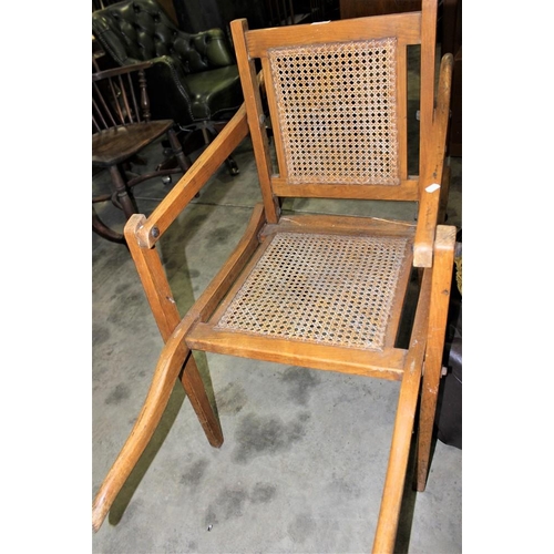 3309 - Vintage Oak Steamer Chair