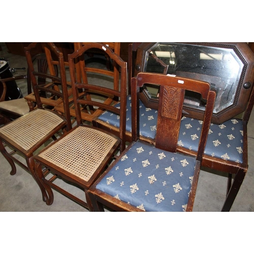 3313 - Beveled Mirror and Assorted Chairs