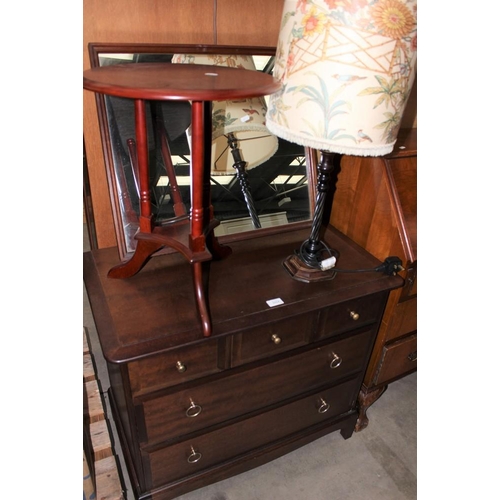 3314 - Stag Dressing Chest, Small Table and a Lamp