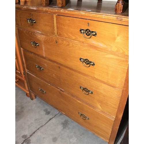 3319 - Edwardian Ash 2 over 3 Drawer Chest