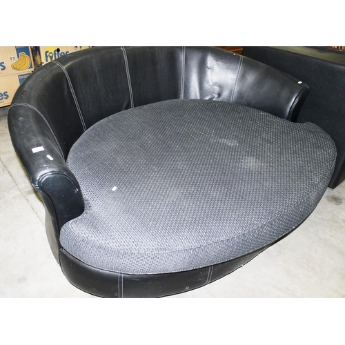 3342 - Faux Leather and Fabric Love Seat