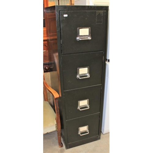 3415 - Vintage 4 Drawer Metal Filing Cabinet