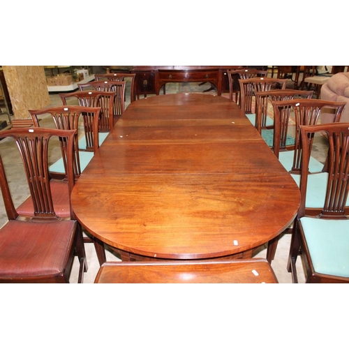 3448 - Mahogany D-End Dining Table & 8 Chairs