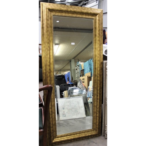 3459 - Gilt Framed Bevelled Wall Mirror 52cm x 152cm