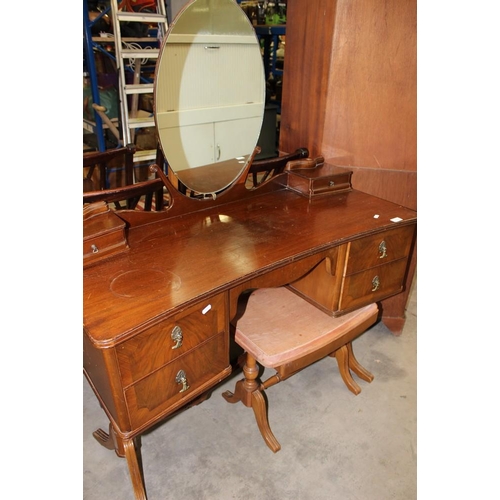 3462 - Oak Sideboard, Walnut Corner Cabinet, Mahogany Dressing Table & Stool