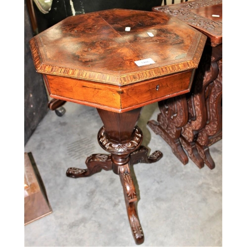 3486 - Walnut Pedestal Work Box