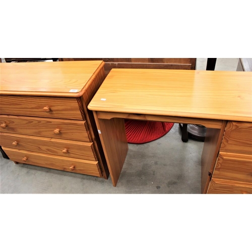 3489 - Pine 4 Drawer Chest & Dressing Table