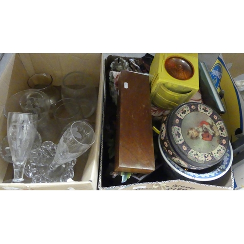 1270 - Two Boxes - Glassware, China, Cuckoo Clock etc.