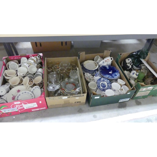 1274 - Four Boxes - Part Teasets, Glassware & Pottery.