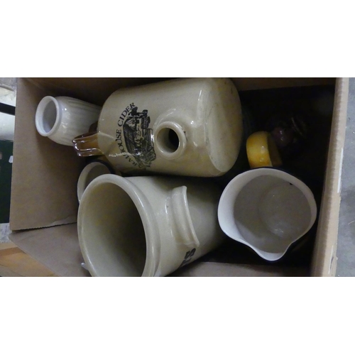 1280 - Box - Stoneware Flagon, Jugs etc.