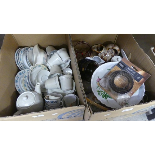 1286 - Two Boxes of Pottery & Glassware.