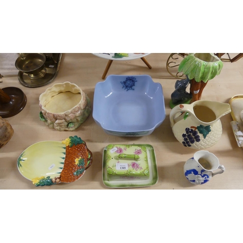 1305 - Seven Pieces - Sylvac Planter, Shorter Jug, Cheese Dish Bowls etc.