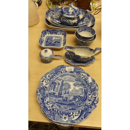 1310 - Assorted Spode Blue Italian Dishes, Plates etc.