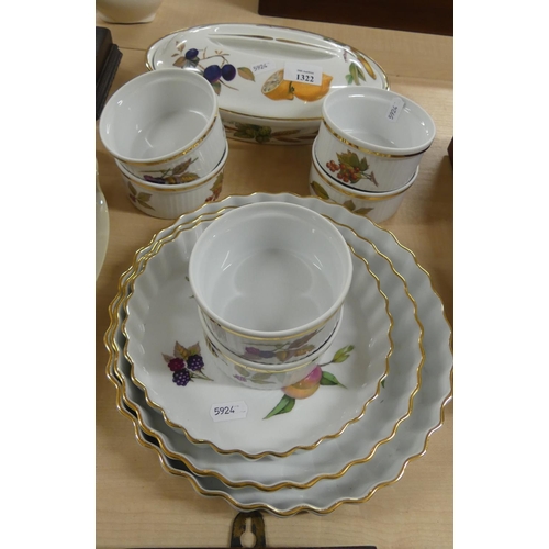 1322 - Assorted Royal Worcester Evesham Pattern Oven to Table Wares.