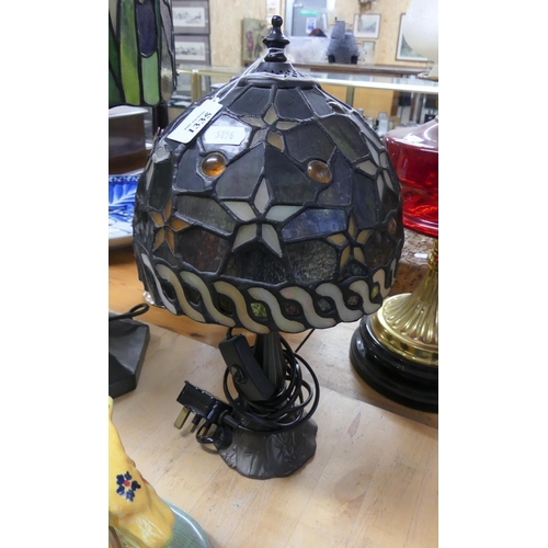 1335 - Modern Stained Glass Table Lamp - approx 38cm overall height.