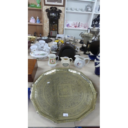 1364 - Indian Brass Table Top - approx 62cm across.