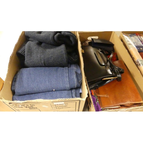 1394 - Two Boxes - Handbags, Jeans, Shirts, Jerseys etc.