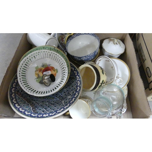 1395 - Box - Assorted Pottery Bowls, Plates etc.