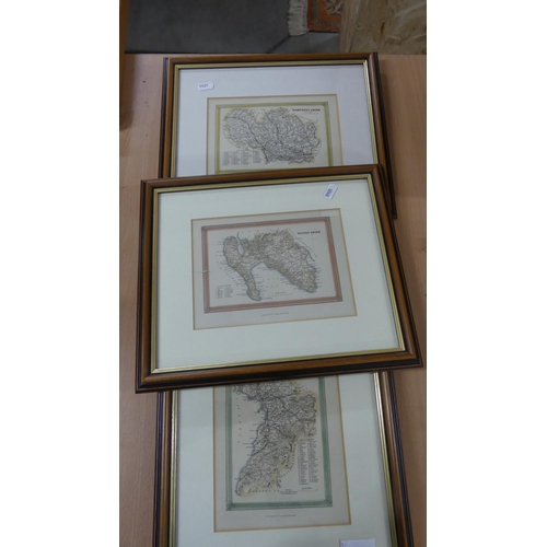 1418 - Three Framed Maps - Dumfriesshire, Wigtownshire & Ayrshire.