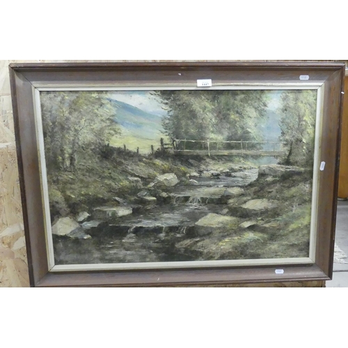 1447 - Framed Oil Painting - River Landscape, approx 75 x 49cm.