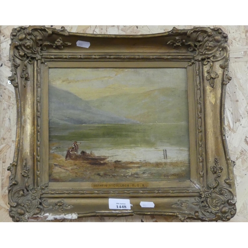 1448 - Framed Oil Painting - Highland Loch Signed Horatio Mculloch RSA, approx 26 x 21cm.