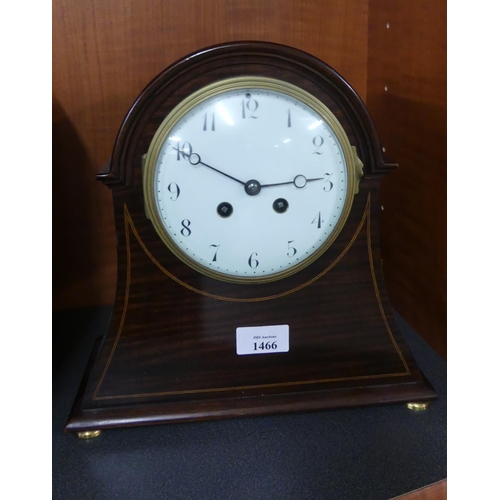 1466 - Edwardian Mahogany Mantel Clock.